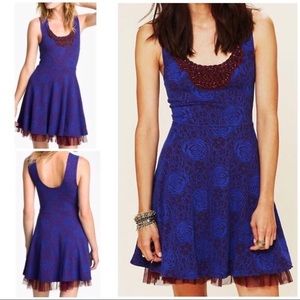 Free People Embossed Beaded Tulle Dress